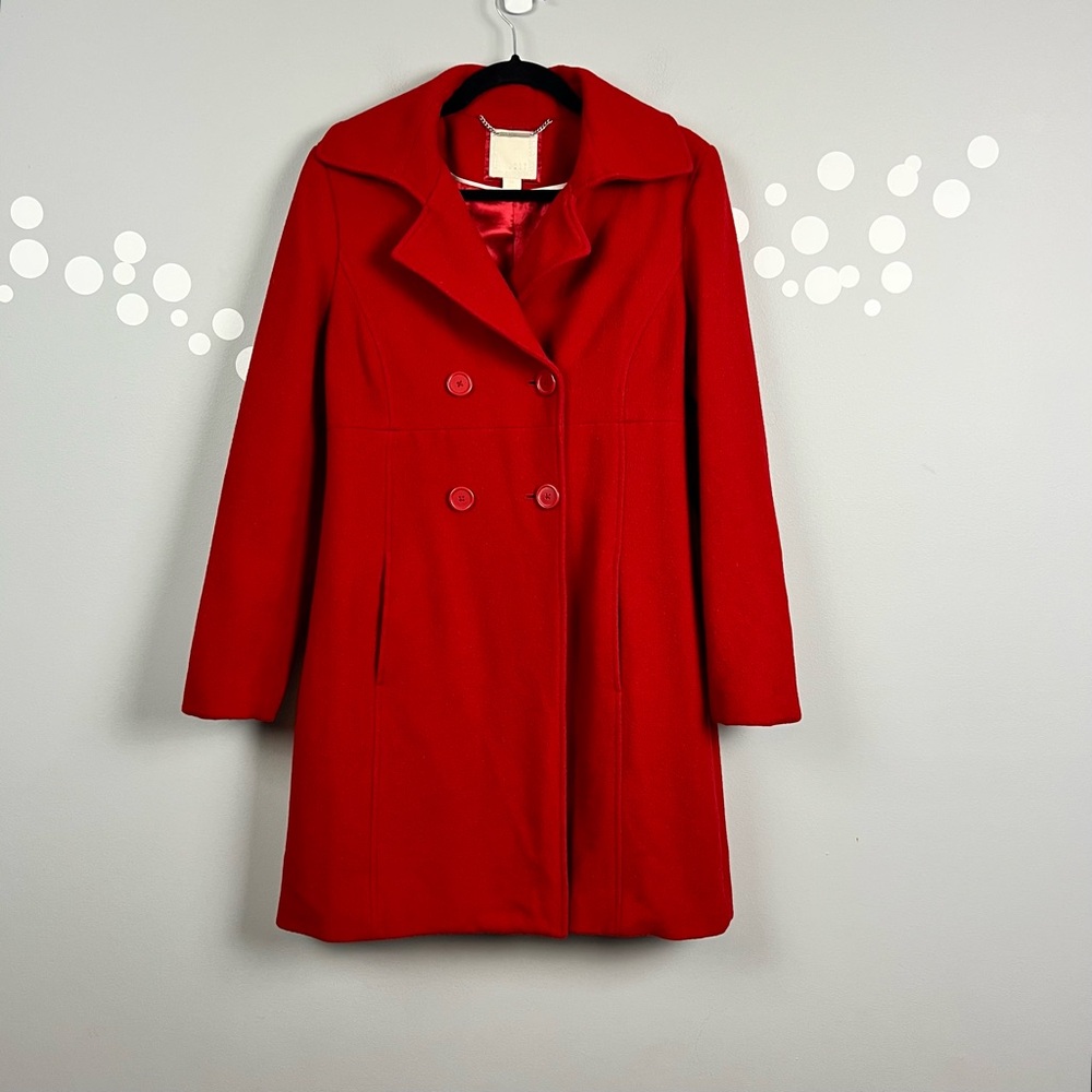 Old Navy Red Wool Blend Peacoat Size M Double Breasted